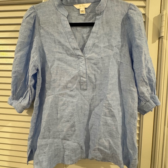 Lilly Pulitzer Tops - Lilly Pulitzer Light Blue Blouse